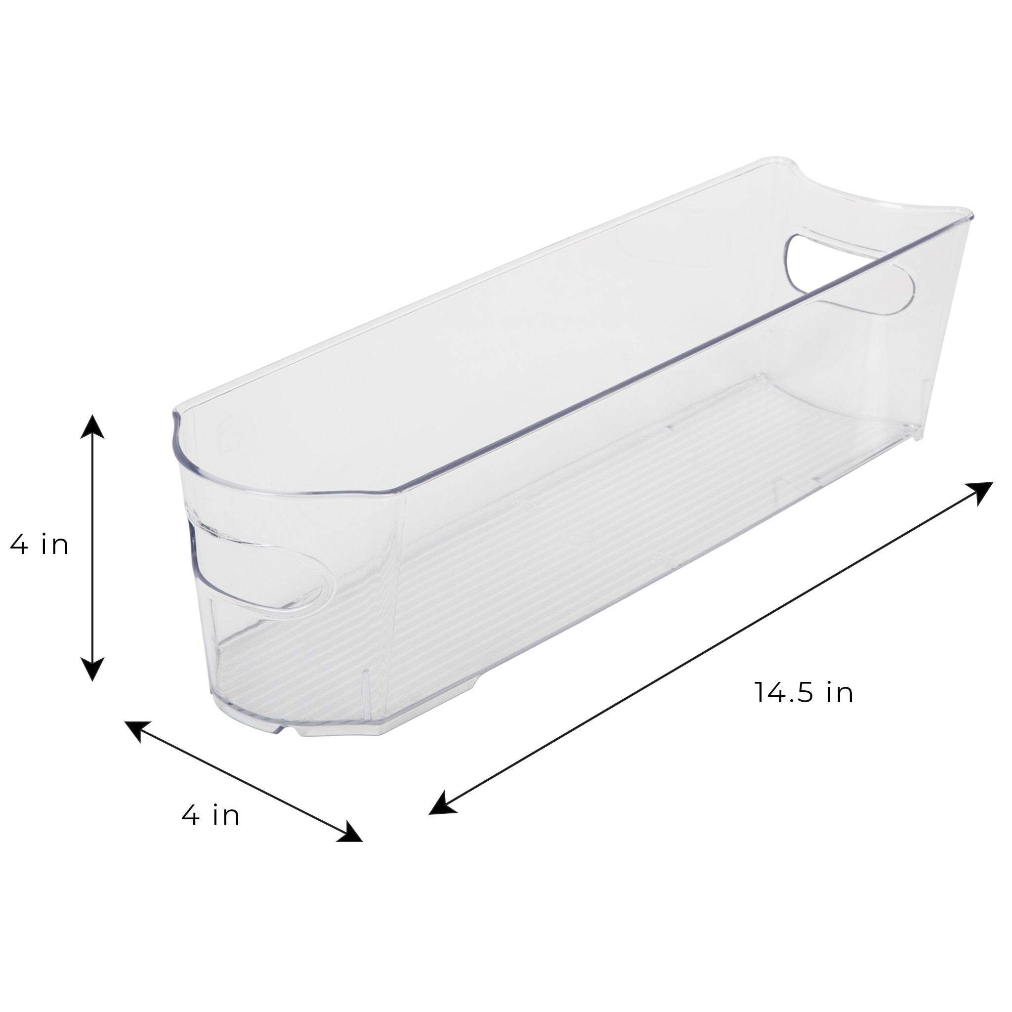 Stackable Clear Refrigerator Storage Bin with Handle - 8 pack - 4 x 14.5 inch