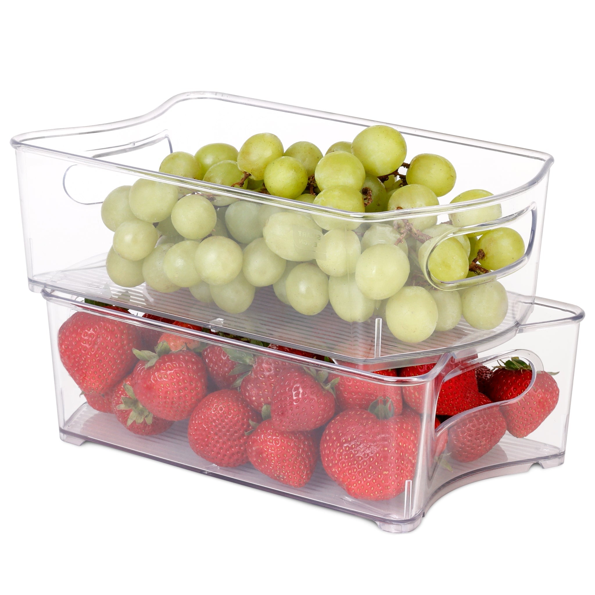Stackable Clear Refrigerator Storage Bin with Handle - 8 pack - 6 x 10 inch