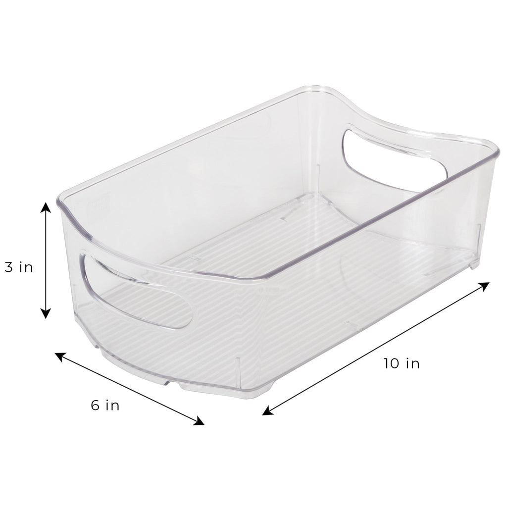 Stackable Clear Refrigerator Storage Bin with Handle - 8 pack - 6 x 10 inch