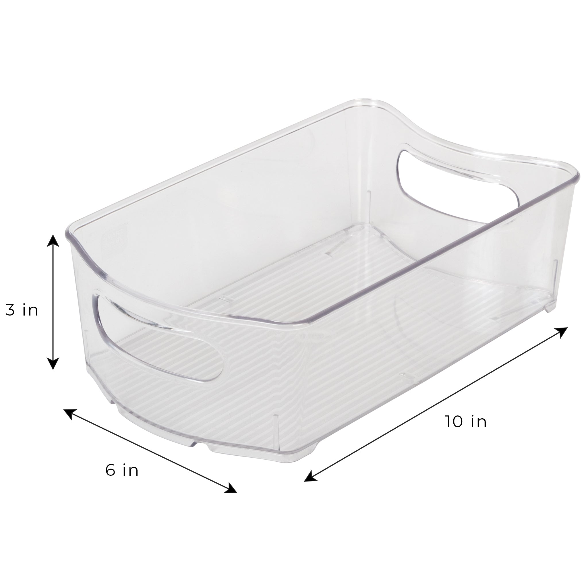 Stackable Clear Refrigerator Storage Bin with Handle - 8 pack - 6 x 10 inch