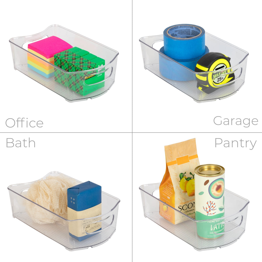 Stackable Clear Refrigerator Storage Bin with Handle - 8 pack - 6 x 10 inch