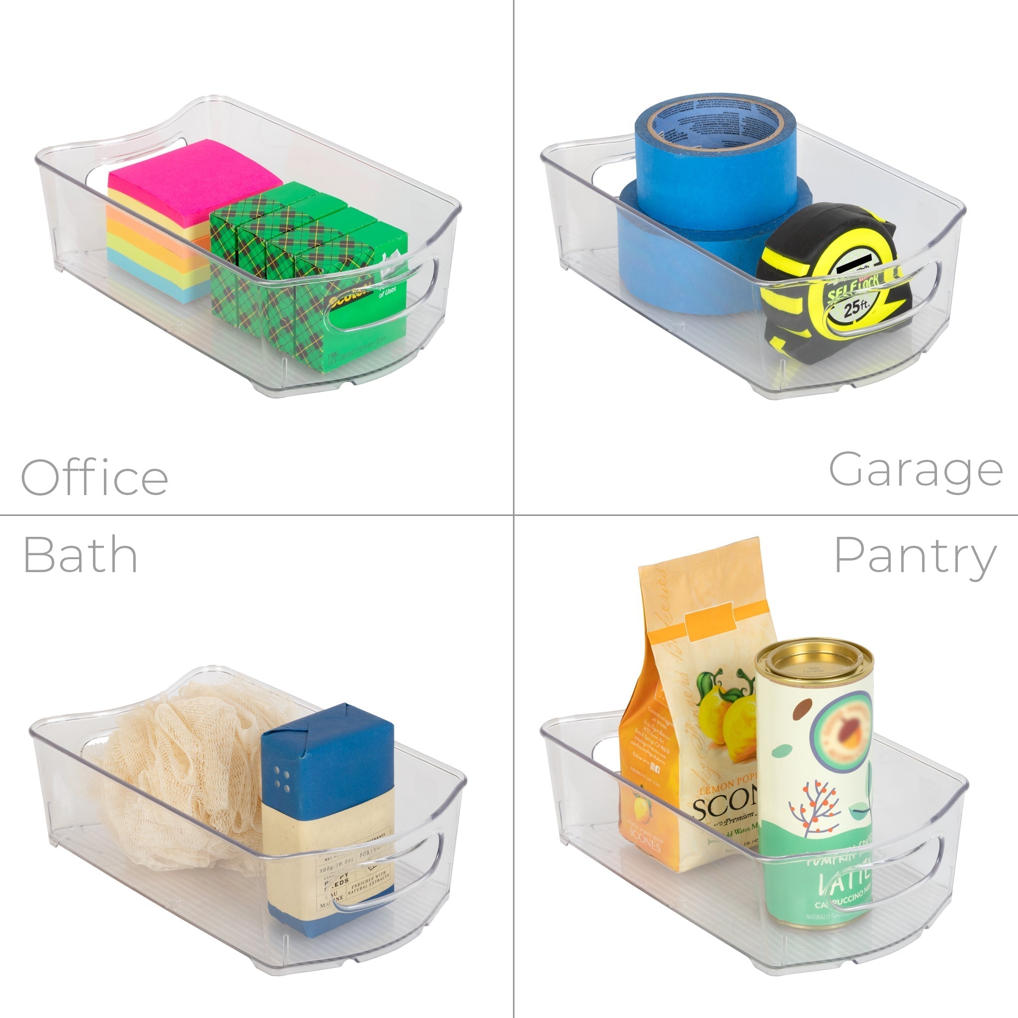 Stackable Clear Refrigerator Storage Bin with Handle - 8 pack - 6 x 10 inch