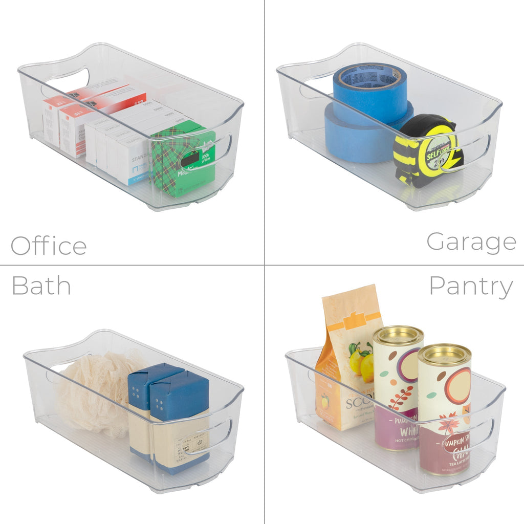 Stackable Clear Refrigerator Storage Bin with Handle - 8 pack - 6 x 12 inch