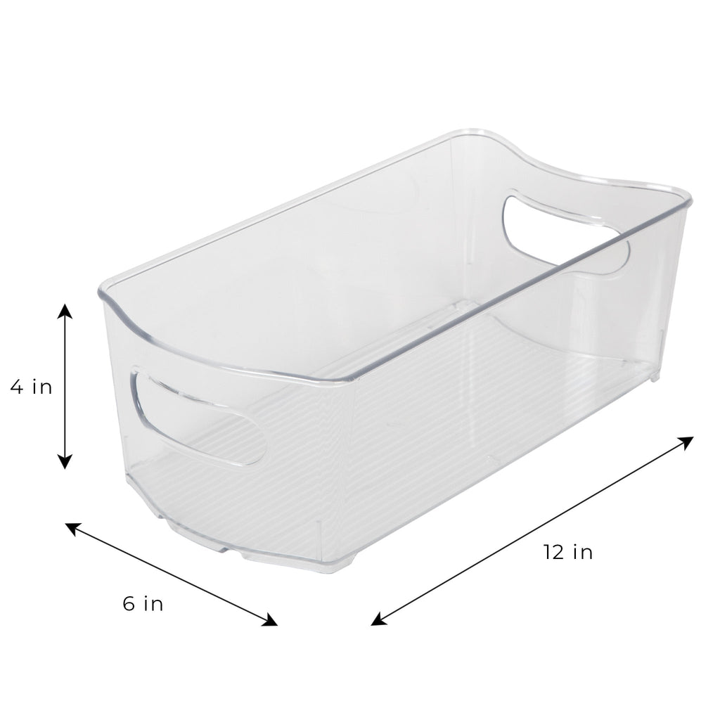 Stackable Clear Refrigerator Storage Bin with Handle - 8 pack - 6 x 12 inch