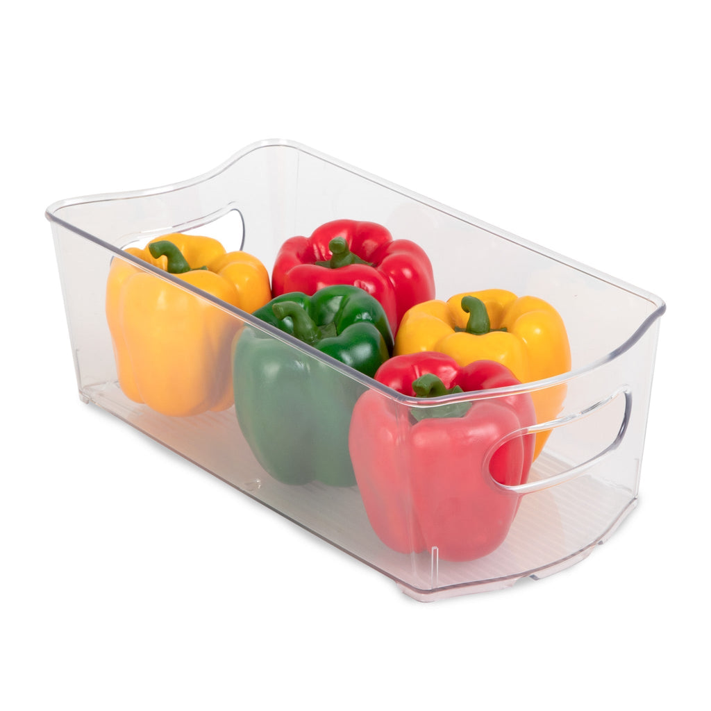 Stackable Clear Refrigerator Storage Bin with Handle - 8 pack - 6 x 12 inch
