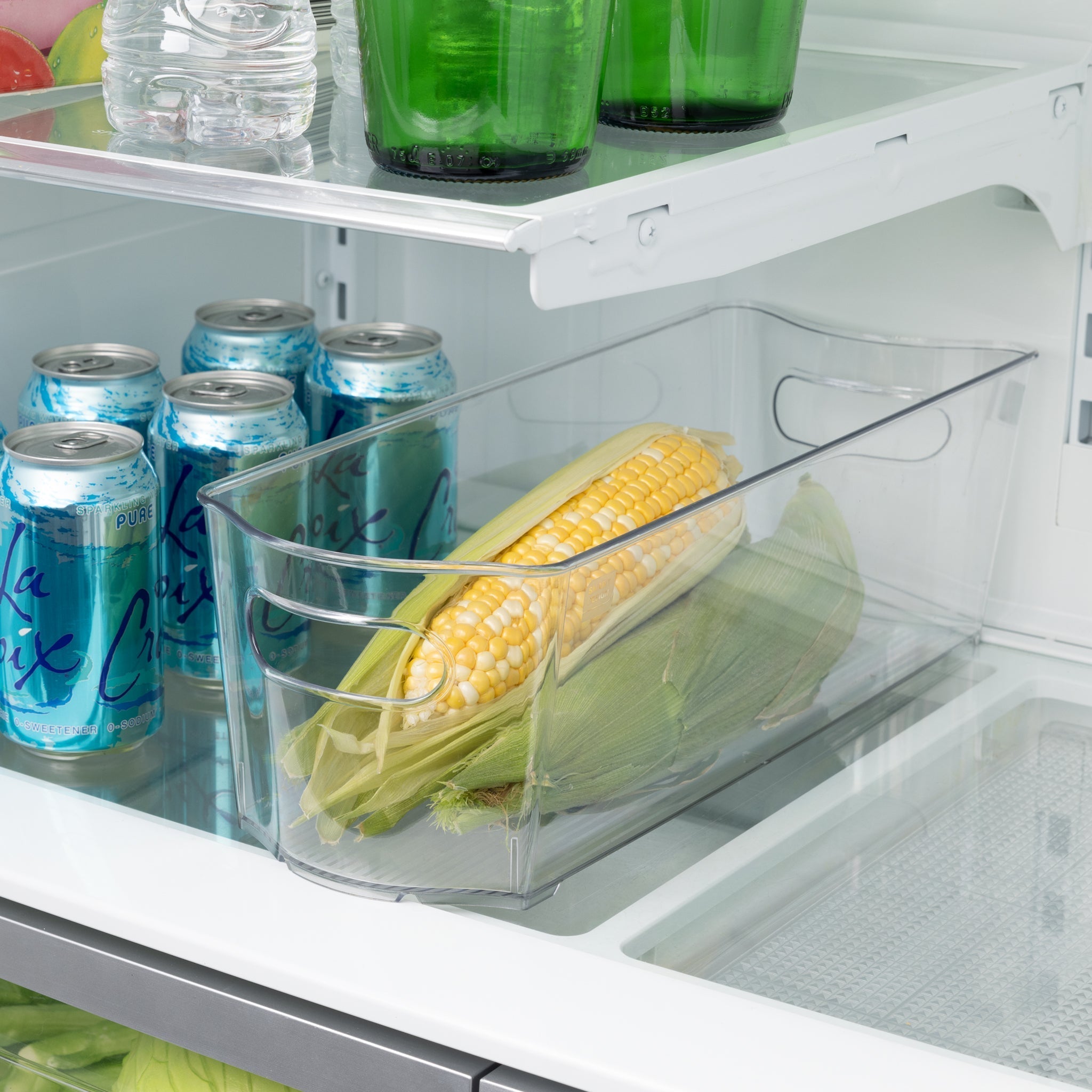 Stackable Clear Refrigerator Storage Bin with Handle - 8 pack - 6 x 16 inch