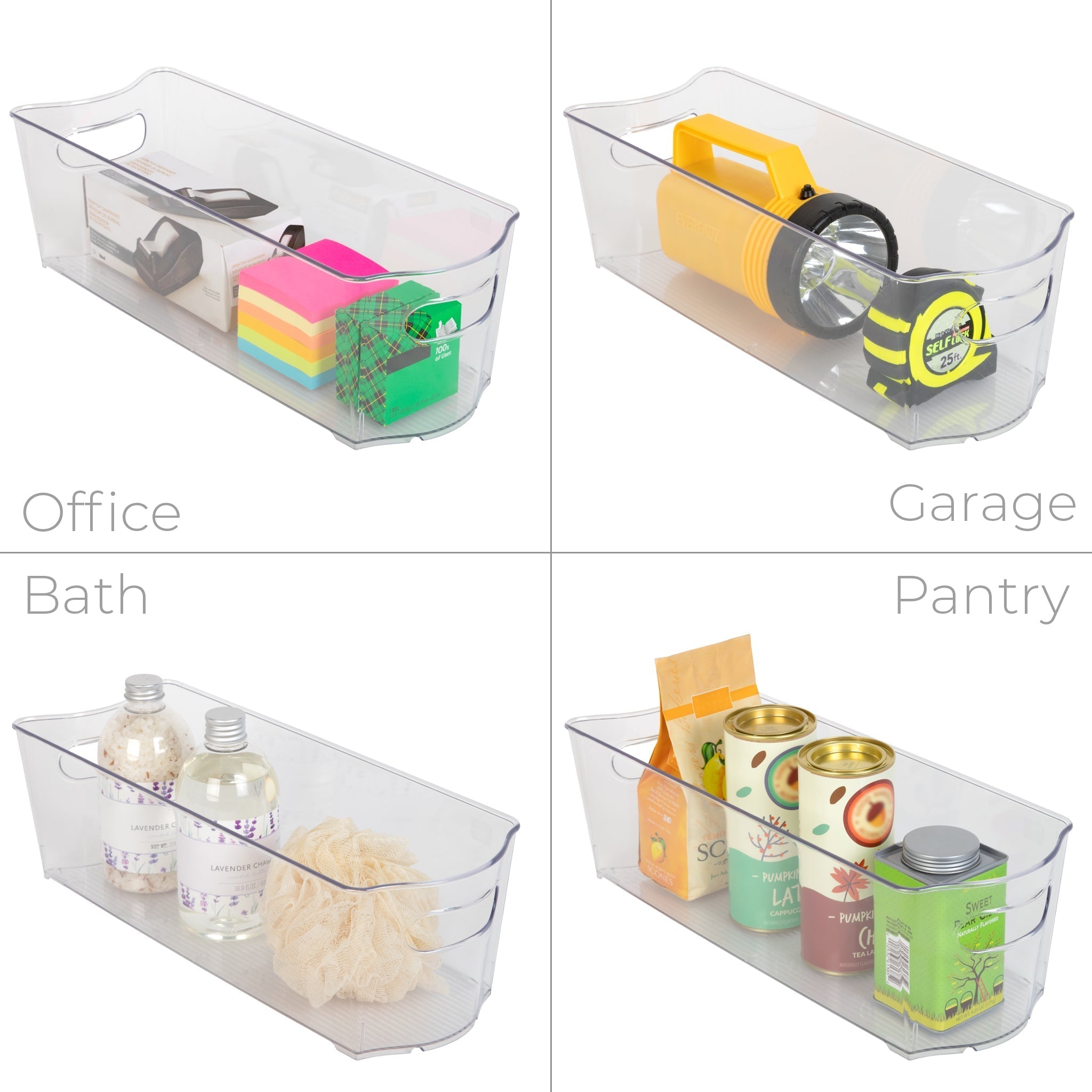 Stackable Clear Refrigerator Storage Bin with Handle - 8 pack - 6 x 16 inch
