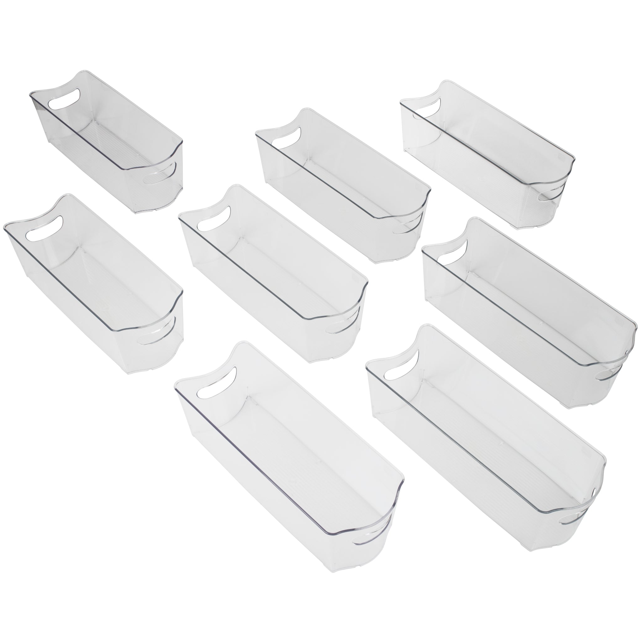 Stackable Clear Refrigerator Storage Bin with Handle - 8 pack - 6 x 16 inch