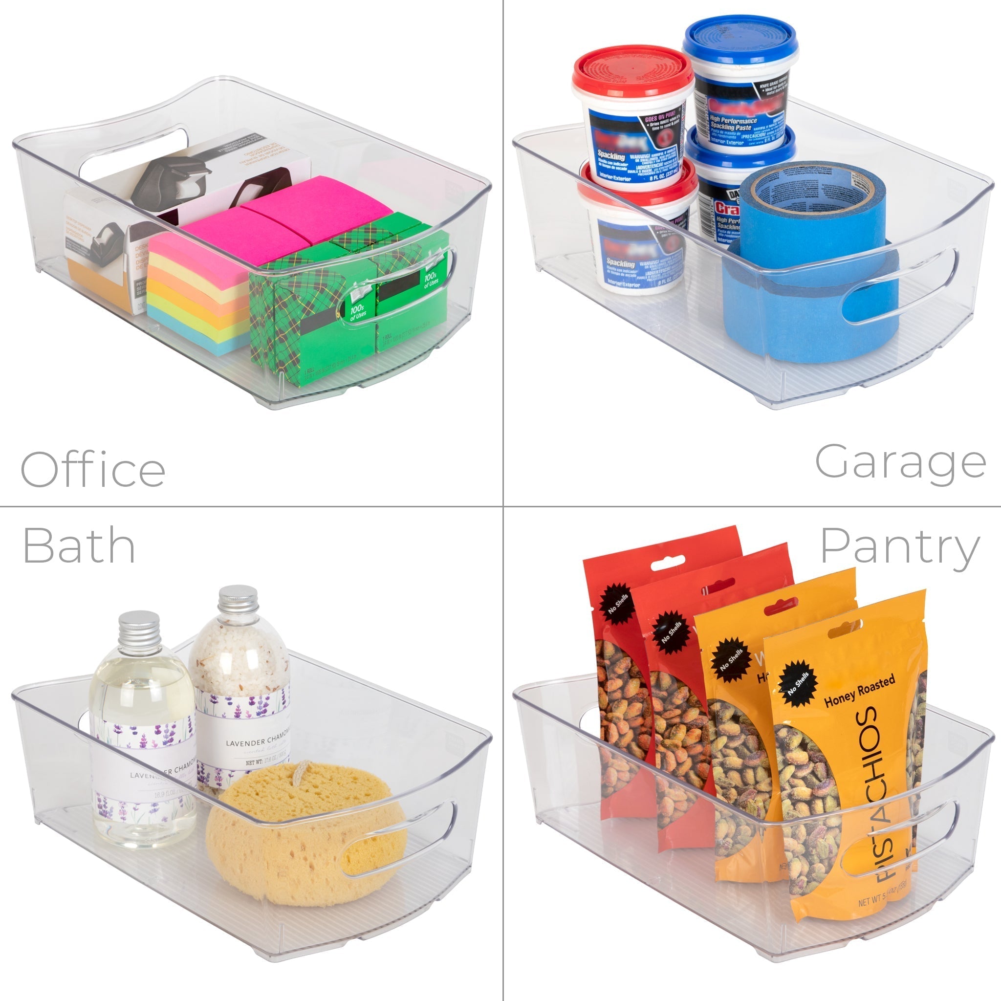Stackable Clear Refrigerator Storage Bin with Handle - 8 pack - 8 x 12 inch