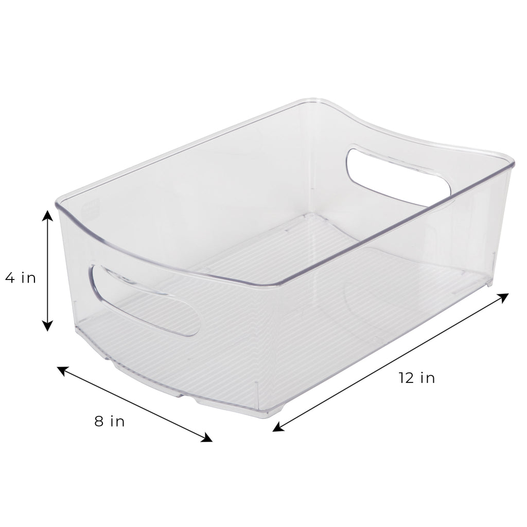 Stackable Clear Refrigerator Storage Bin with Handle - 8 pack - 8 x 12 inch