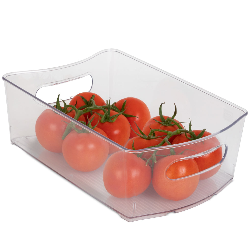 Stackable Clear Refrigerator Storage Bin with Handle - 8 pack - 8 x 12 inch