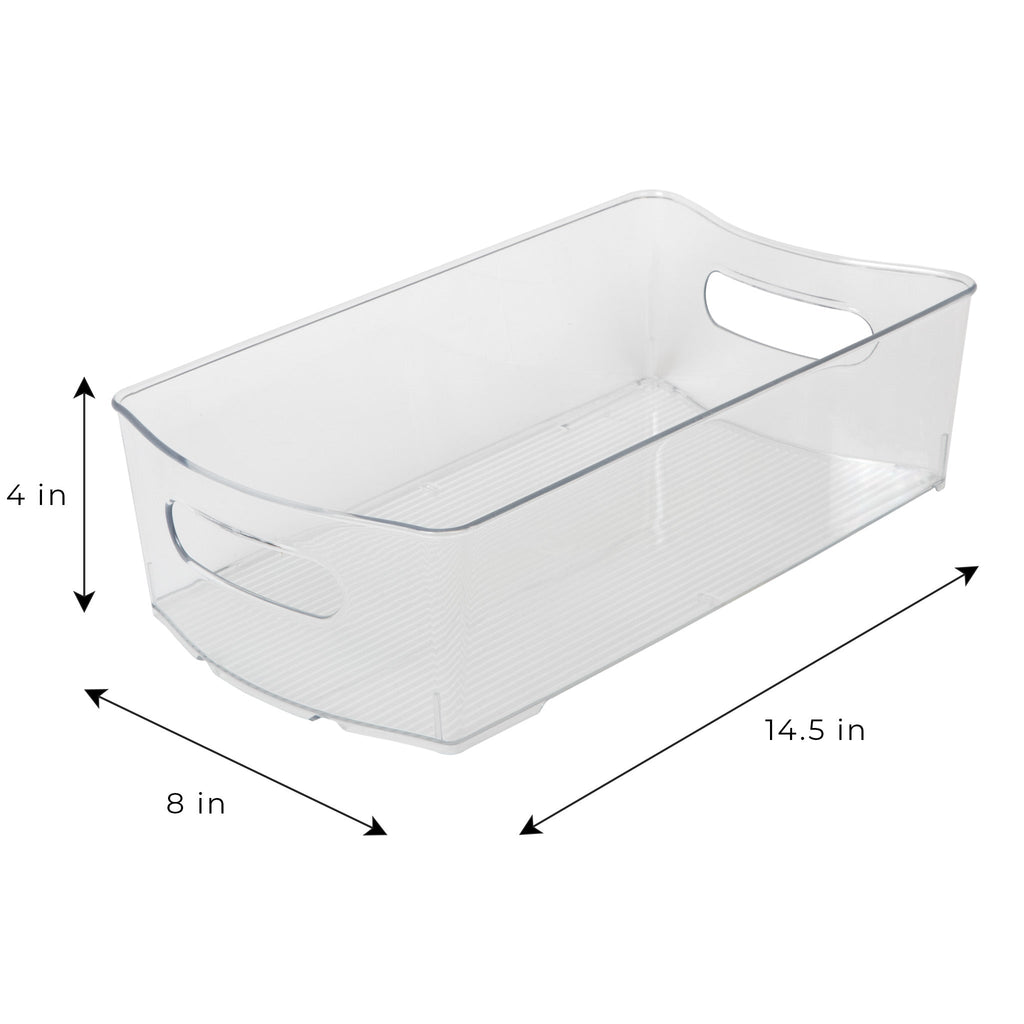 Stackable Clear Refrigerator Storage Bin with Handle - 8 pack - 8 x 14 inch