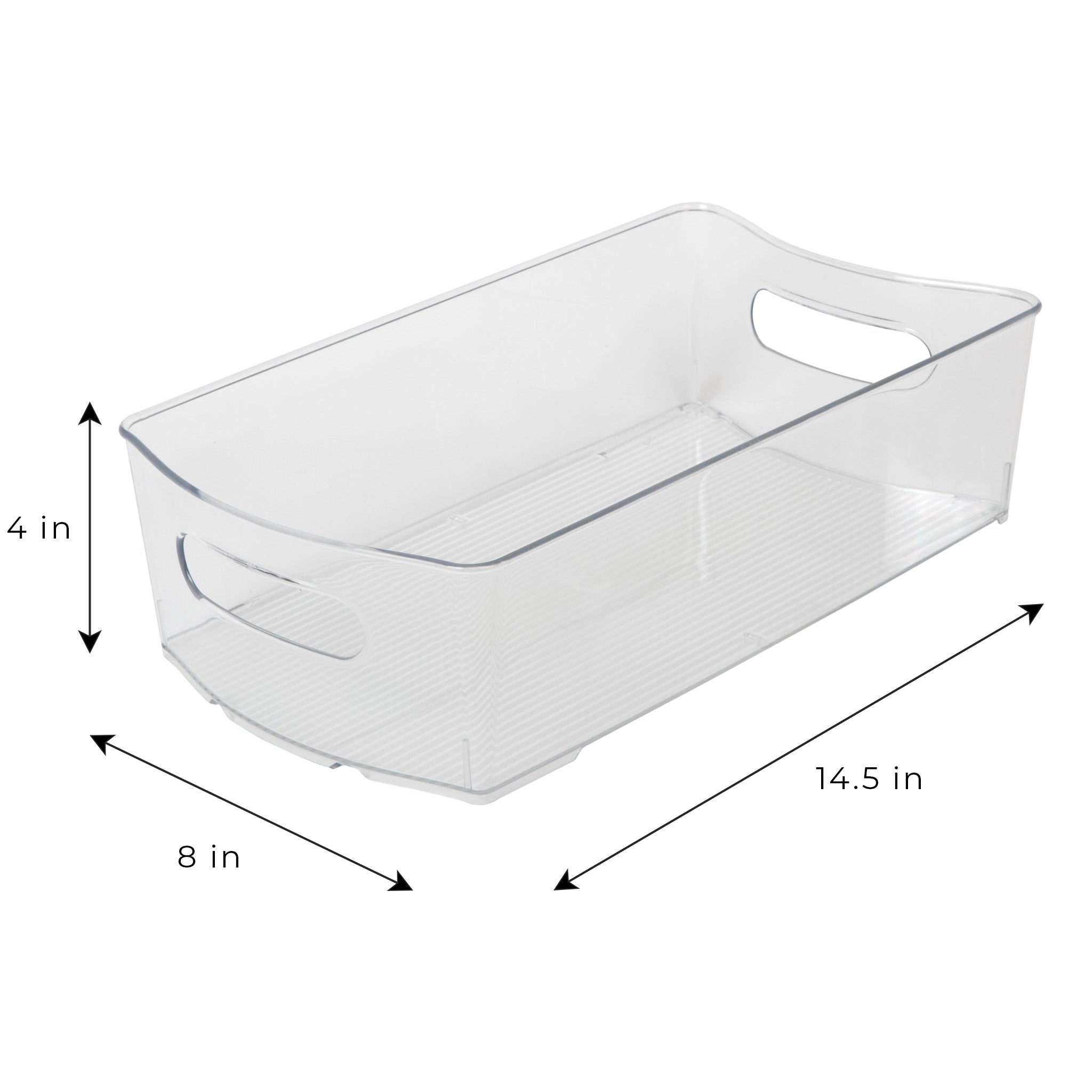 Stackable Clear Refrigerator Storage Bin with Handle - 8 pack - 8 x 14 inch