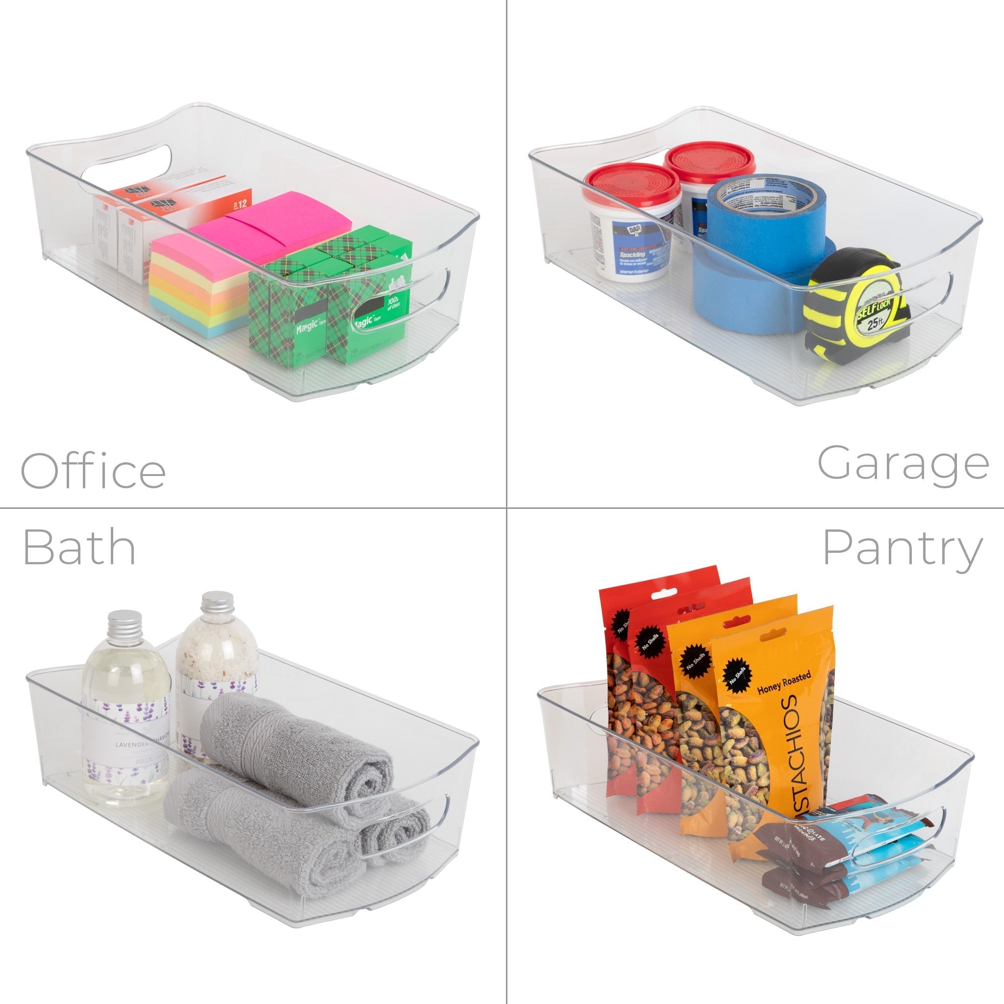 Stackable Clear Refrigerator Storage Bin with Handle - 8 pack - 8 x 14 inch