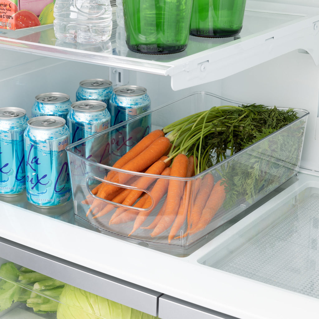 Stackable Clear Refrigerator Storage Bin with Handle - 8 pack - 8 x 14 inch