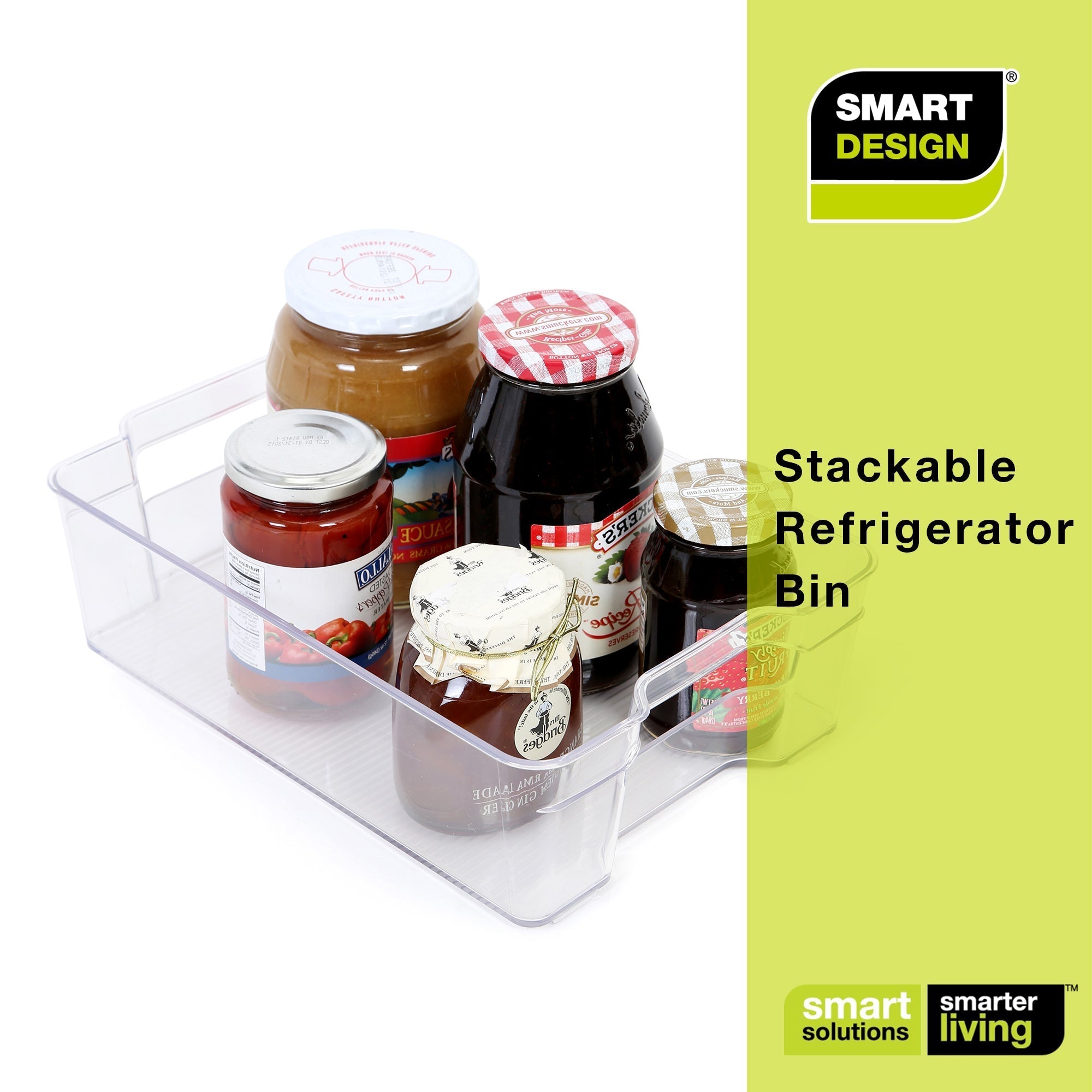 Stackable Refrigerator Bin with Handle - 8 x 12 Inch