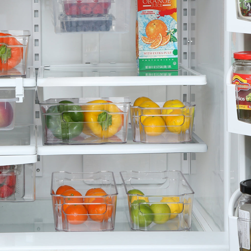 Stackable Refrigerator Bin with Handle - 8 x 12 Inch