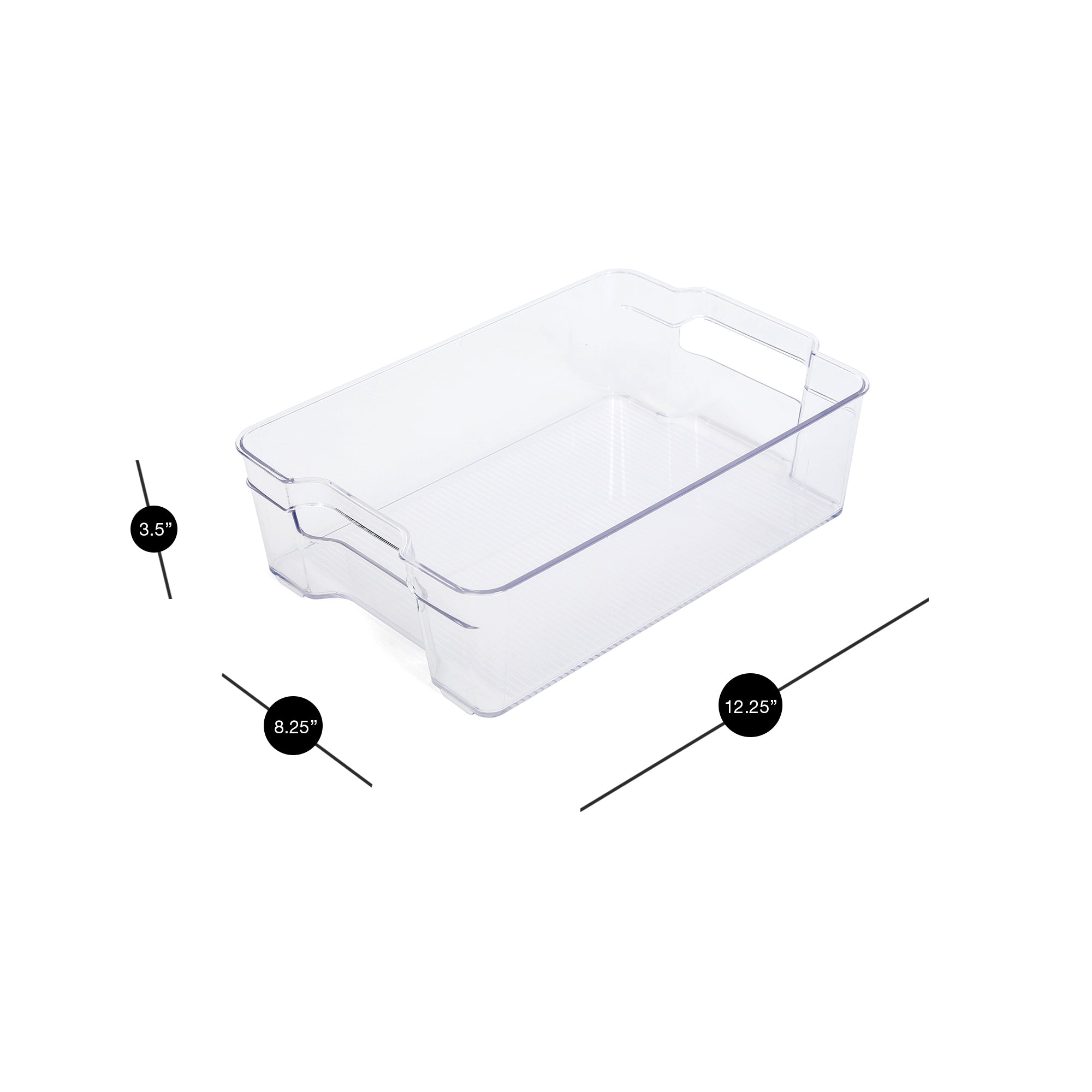Stackable Refrigerator Bin with Handle - 8 x 12 Inch