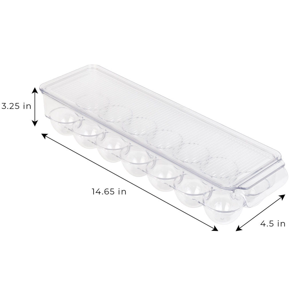Stackable Refrigerator Egg Holder Bin with Handle and Lid