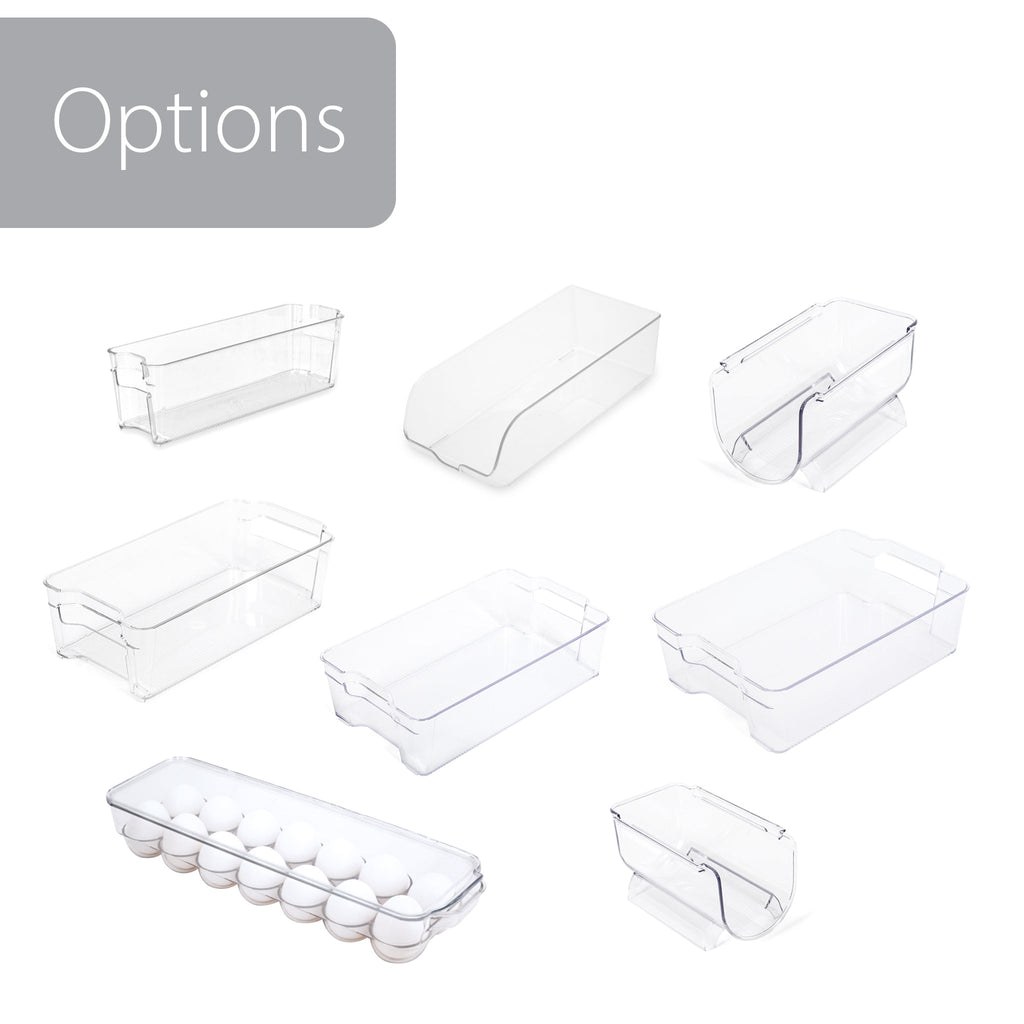 Stackable Refrigerator Egg Holder Bin with Handle and Lid