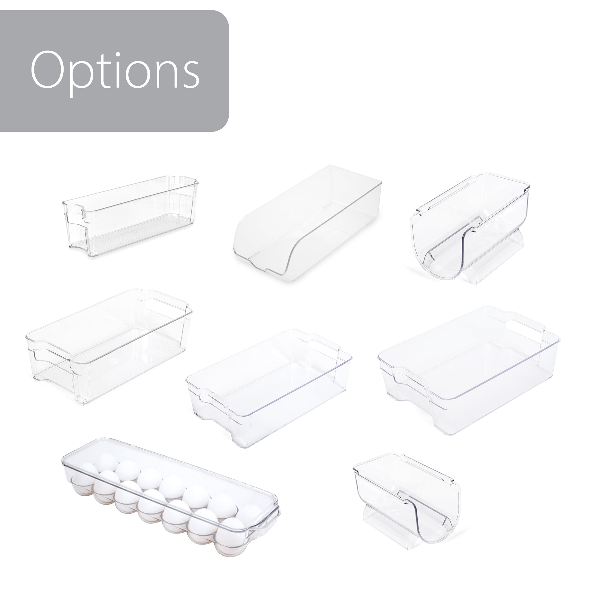 Stackable Refrigerator Egg Holder Bin with Handle and Lid