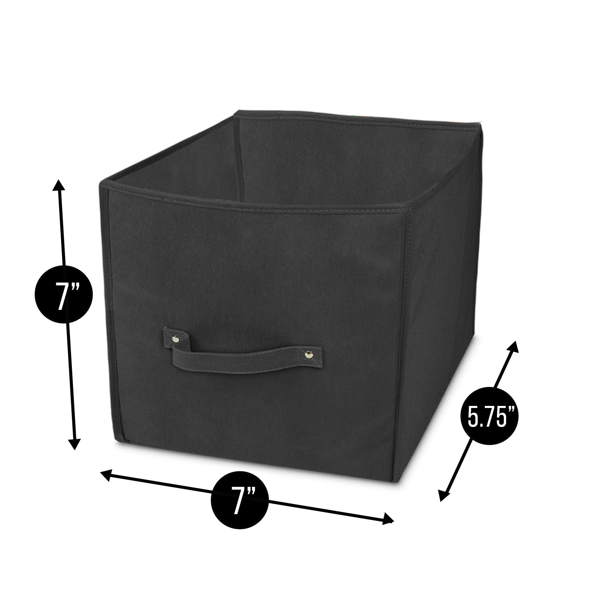 Storage Cube with Handle - 11 x 11 x 11 Inch - Black