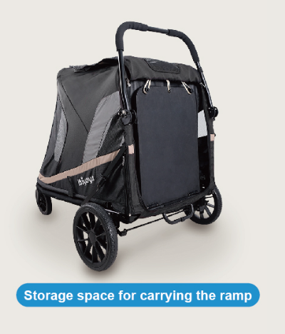 Ibiyaya Grand Cruiser Large Dog Stroller, 4-Wheel Foldable Big Dog Pram for Large Breeds, Senior & Injured Pets