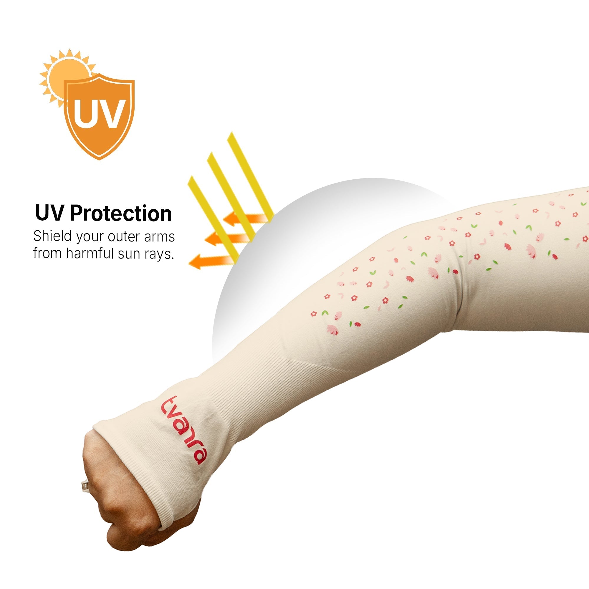 Full Arm Sleeves for Women | Petals Arm Sleeves - Skin