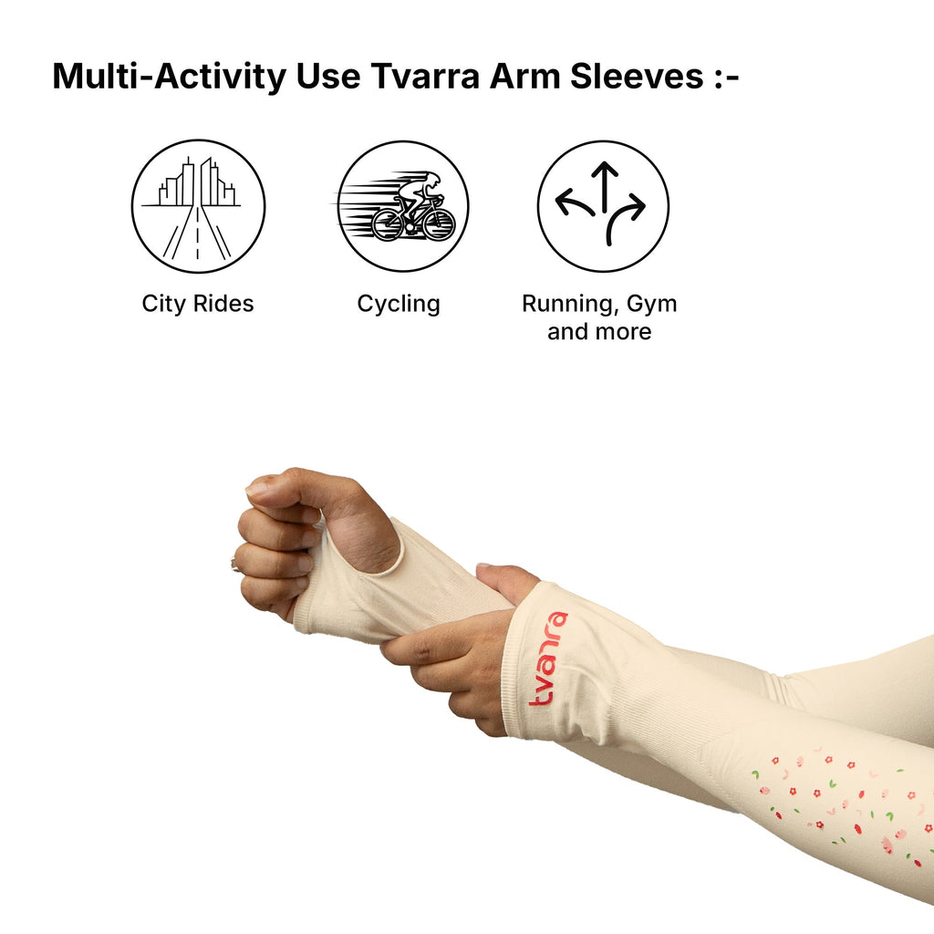 Full Arm Sleeves for Women | Petals Arm Sleeves - Skin