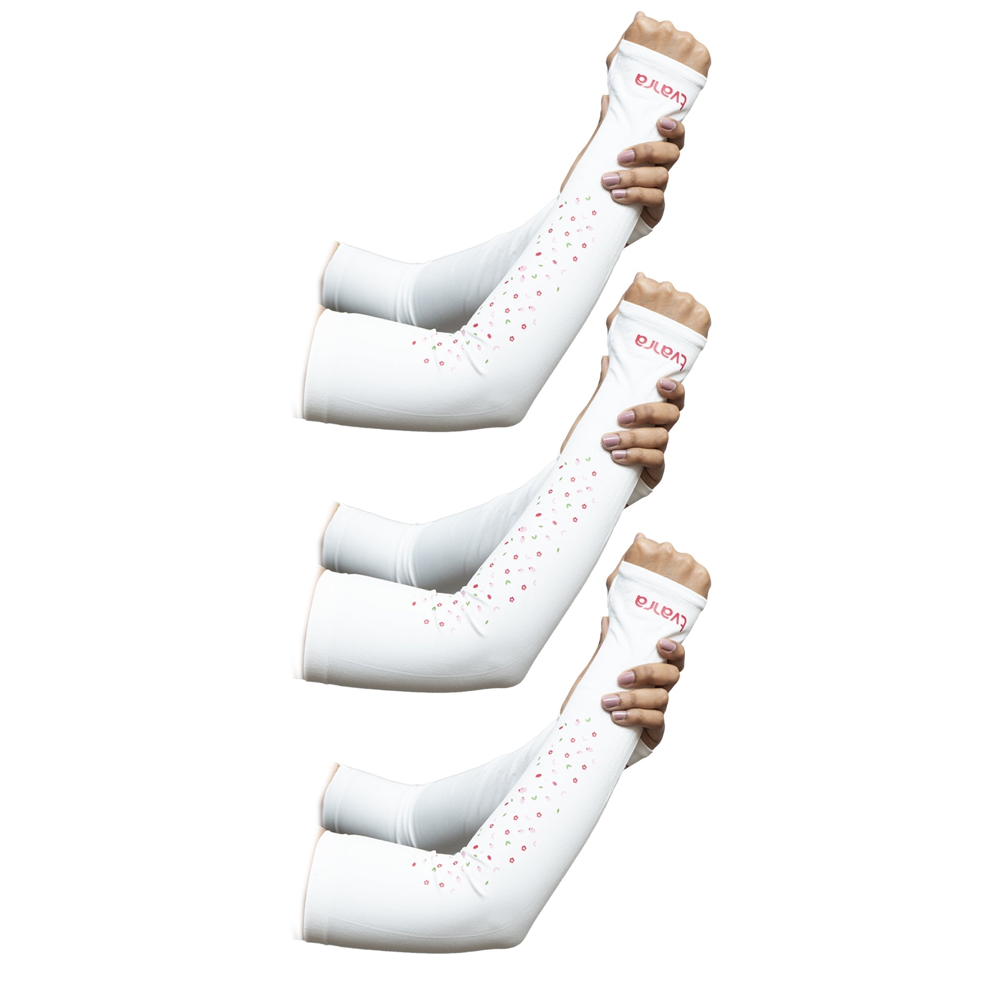 Petals UV Protection Arm Sleeves White | Comfortable Hand Sleeves for Women