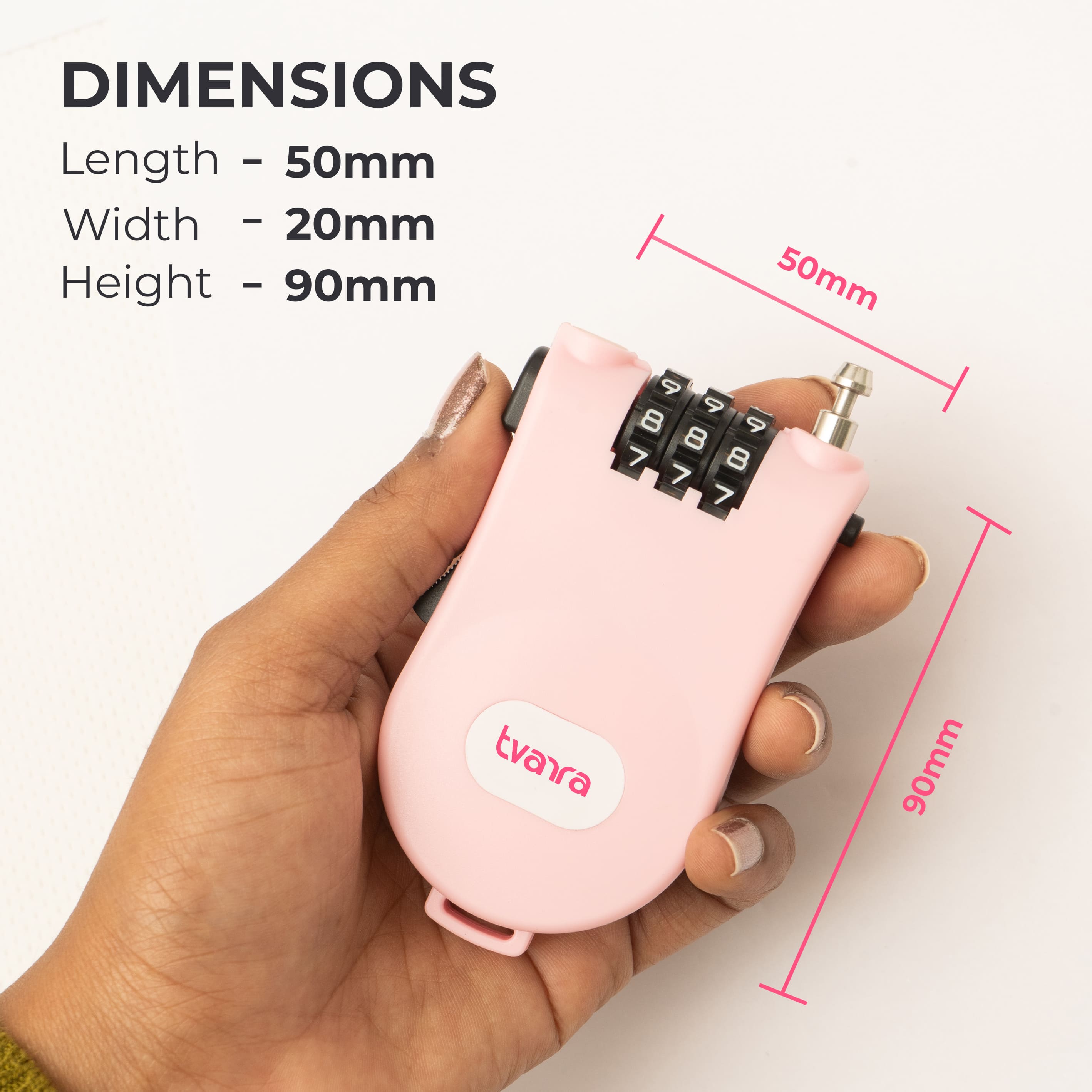 Tvarra Secure Loop Helmet Lock - Baby Pink