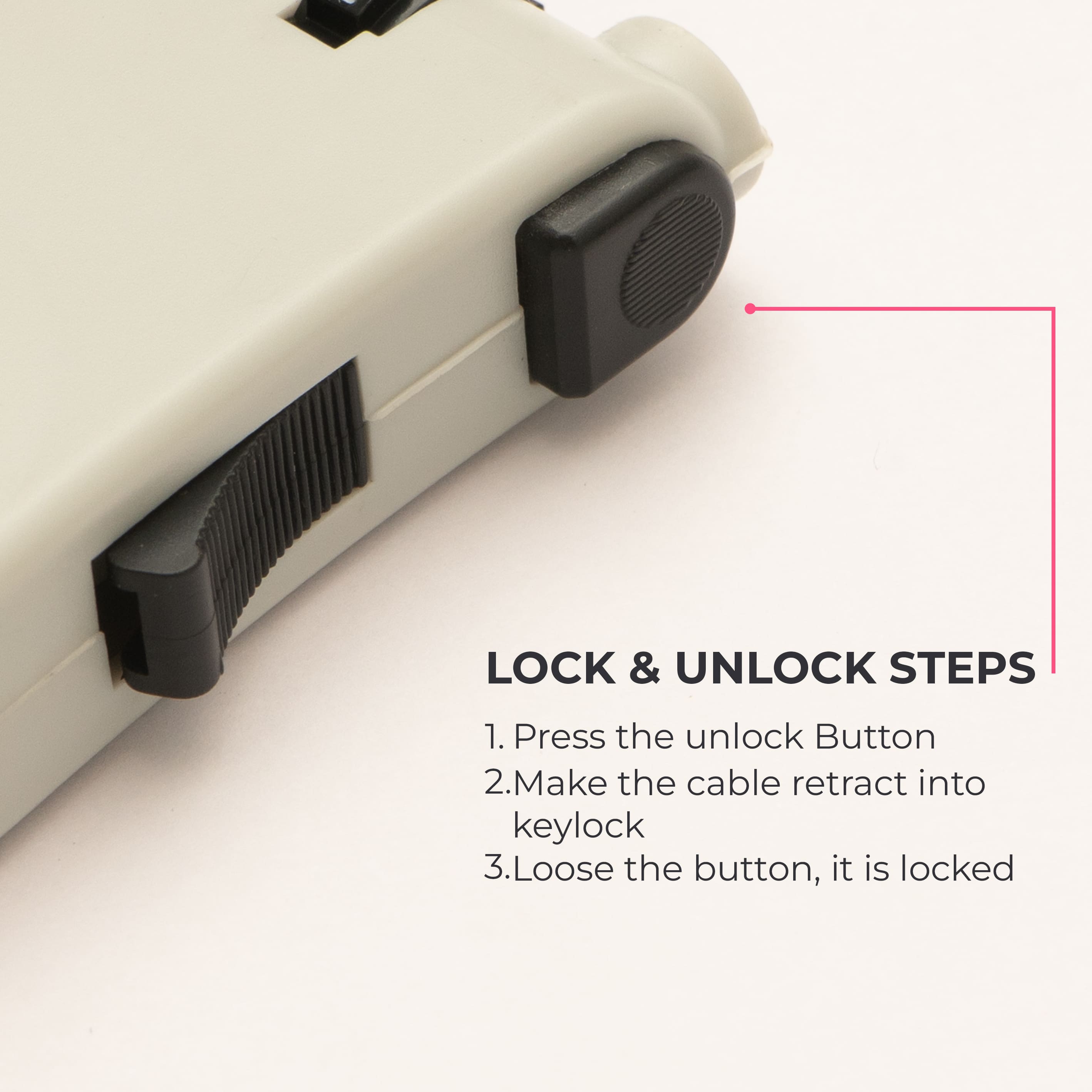 Tvarra Secure Loop Helmet Lock - Cloud Grey