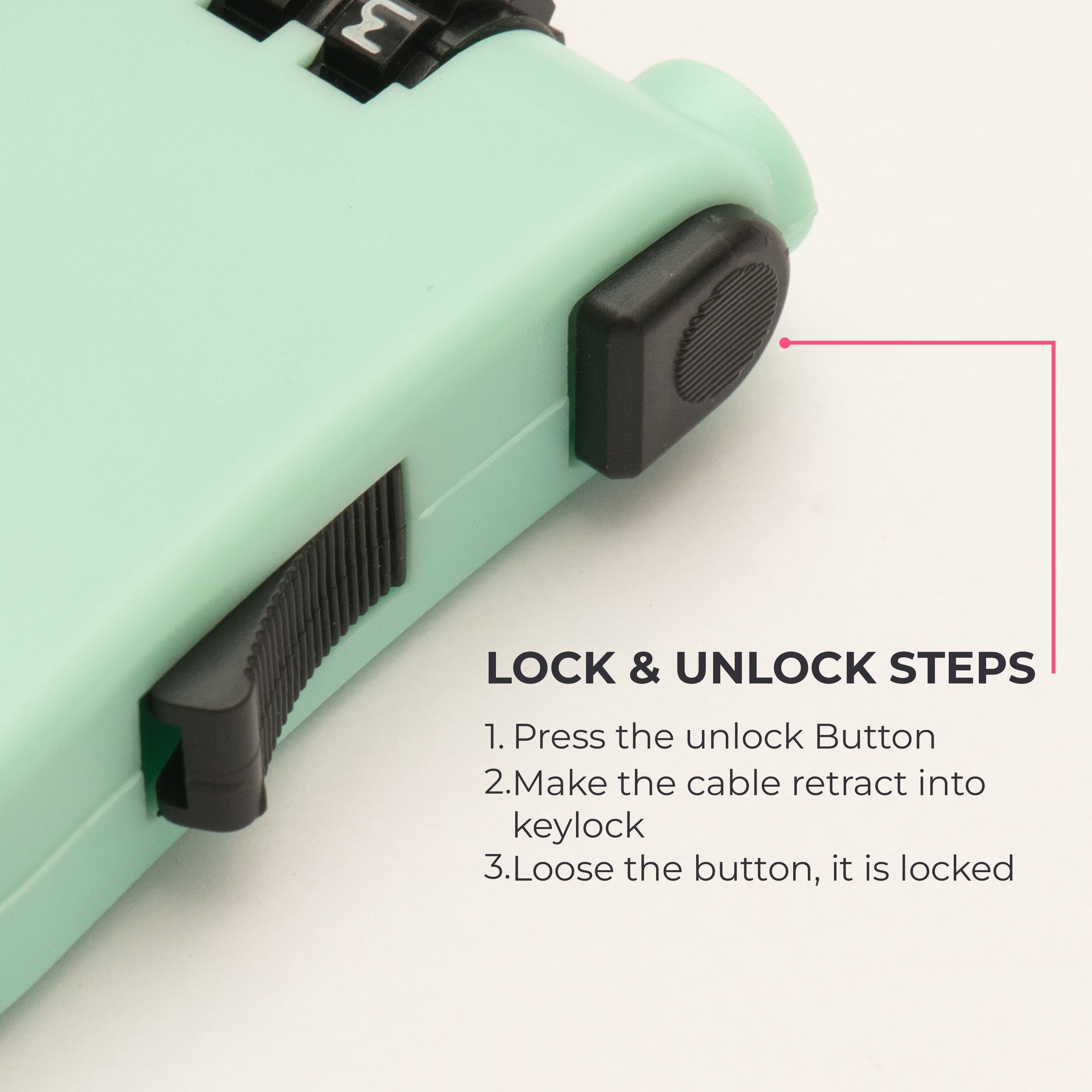 Tvarra Secure Loop Helmet Lock - Mint Green
