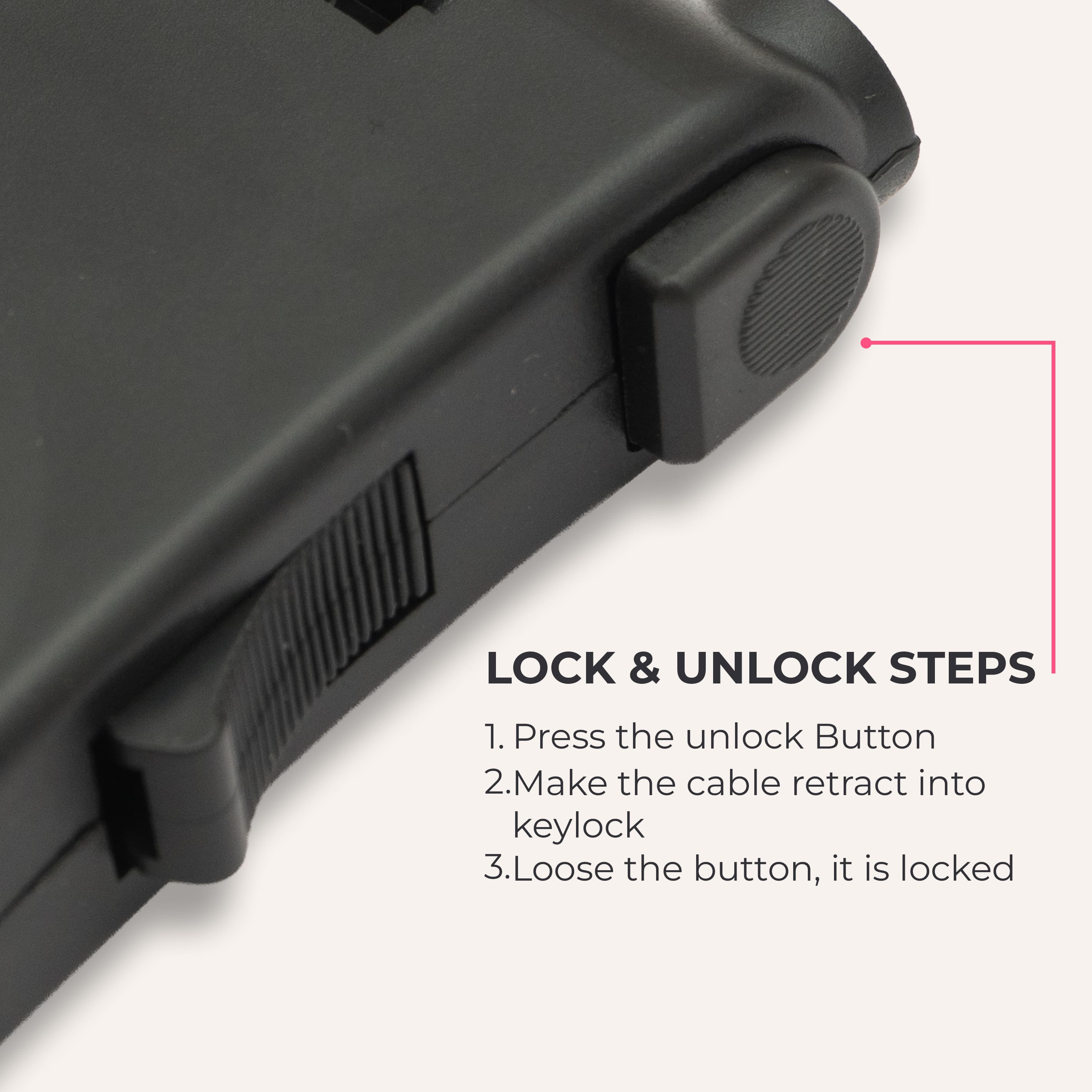 Tvarra Secure Loop Helmet Lock - Shadow Black