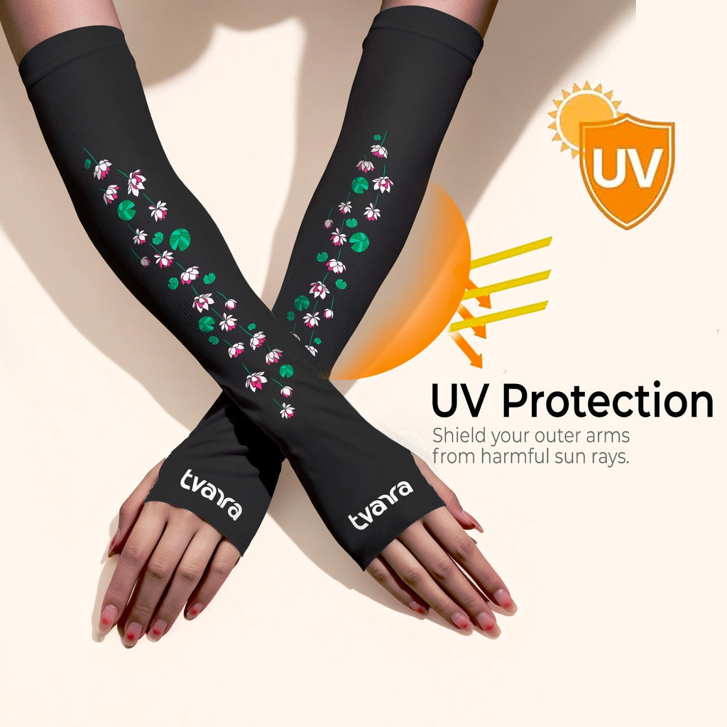 White Lotus Arm Sleeves + Secure Loop Helmet Lock Combo - Black