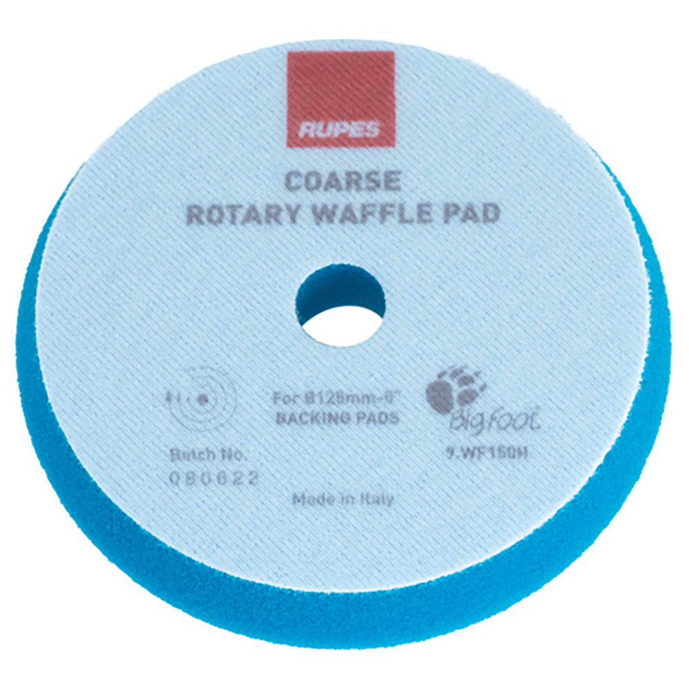 RUPES Rotary Waffle Coarse Foam Cutting Pad, 9.WF150H - 5", Blue
