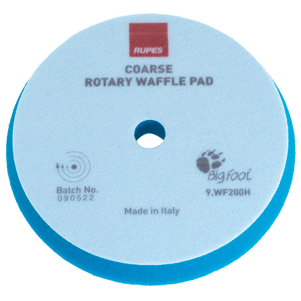 RUPES Rotary Waffle Coarse Foam Cutting Pad, 9.WF200H - 6.5", Blue