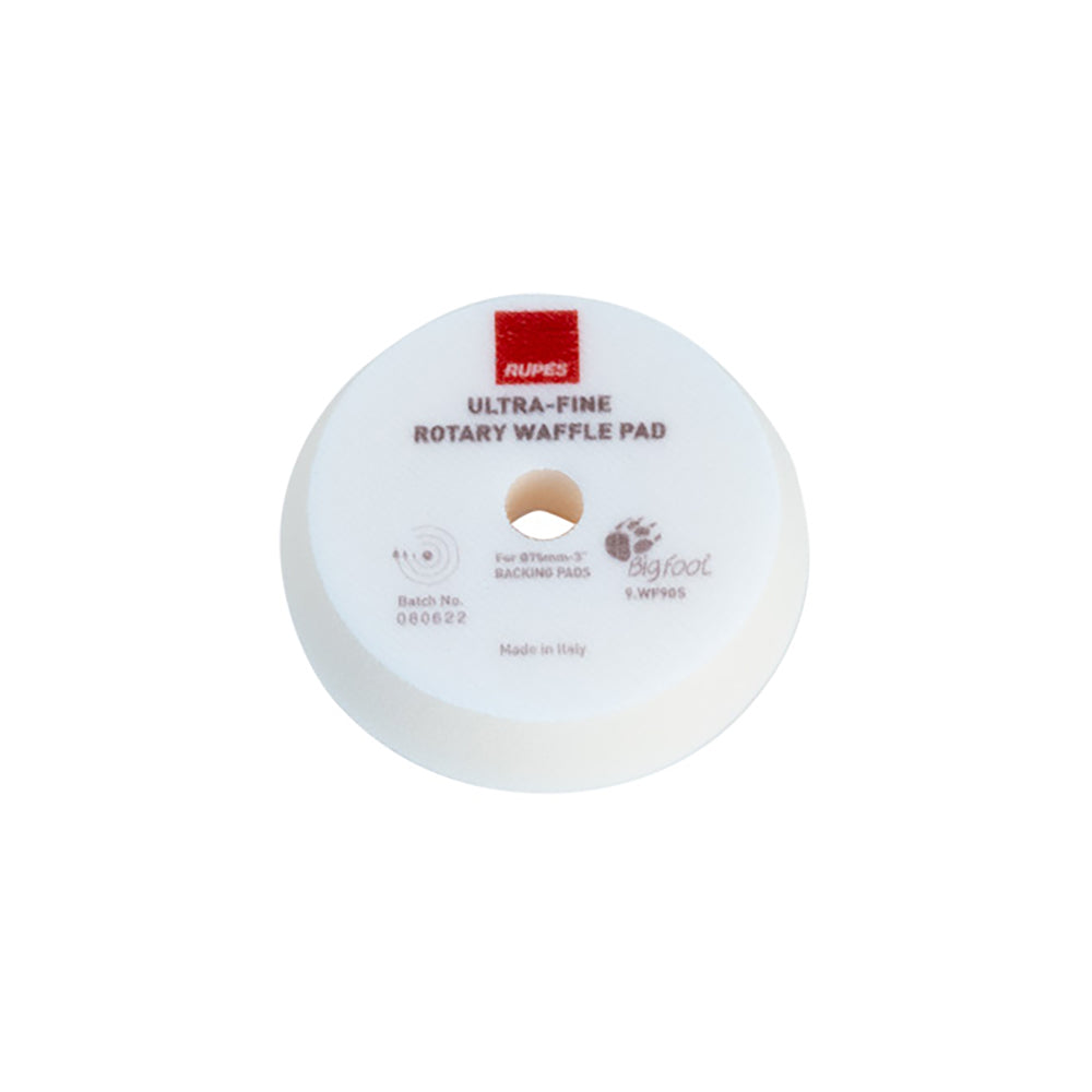 RUPES Rotary Waffle Ultra-Fine Foam Polishing Pad, 9.WF90S - 3", White