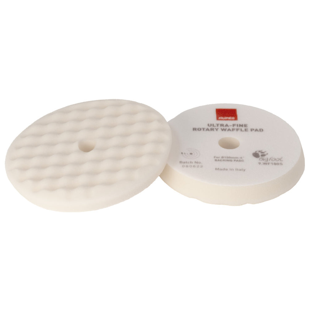 RUPES Rotary Waffle Ultra-Fine Foam Polishing Pad, 9.WF200S - 6.5", White