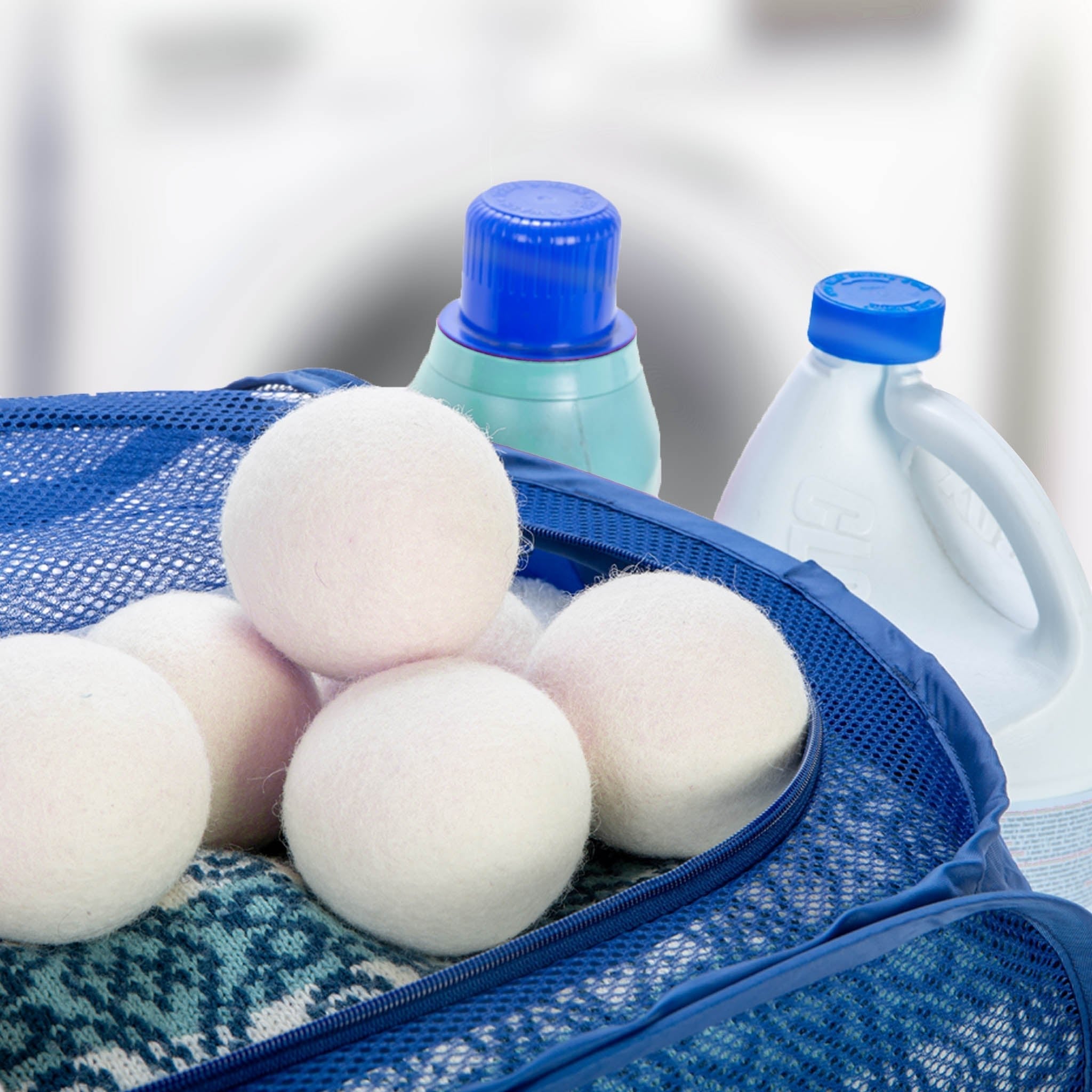 Wool Dryer Balls - Natural Eco Fabric Softener - Eliminates Wrinkles & Reduces Static (6 Pack)