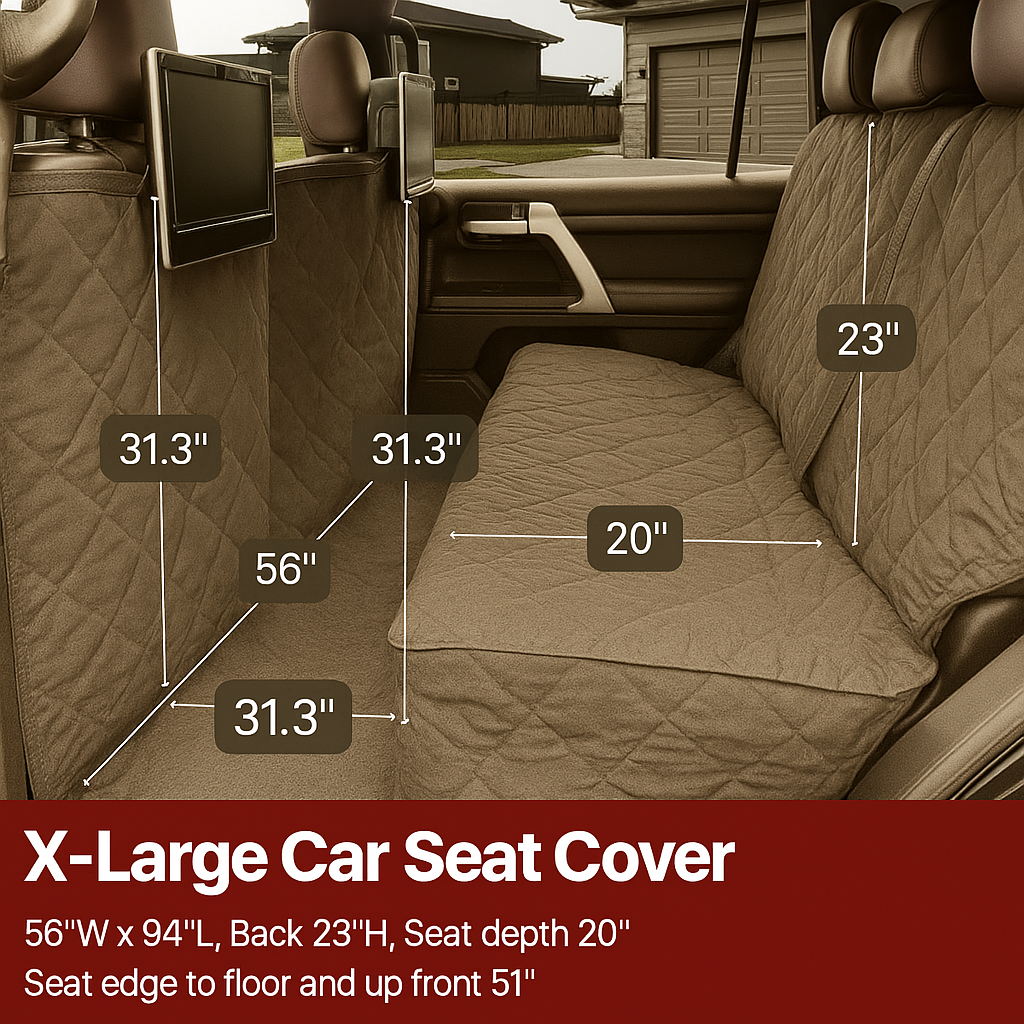 Formosa Covers X-Large Car Seat Cover For Dogs and Pets 56"W Taupe